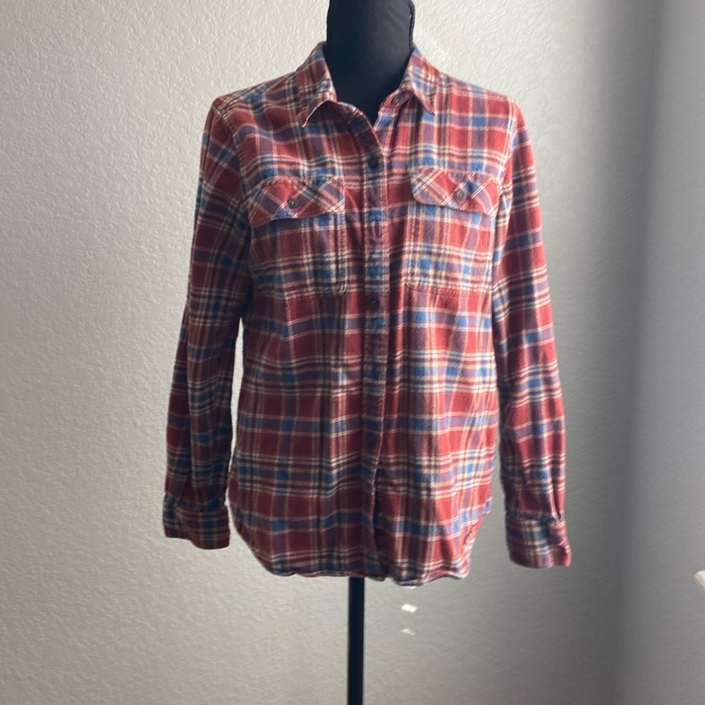 Patagonia Womens 100% Cotton Long Sleeve Flannel Shirt, Size S